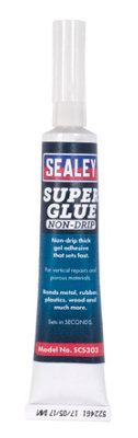 Sealey Adhesive Non-Drip Gel For Vertical Repairs 20g Pack of 20 SCS303