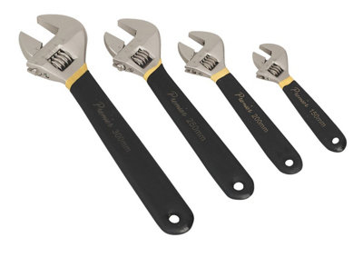 Sealey Adjustable Wrench Set 4pc Ni-Fe Finish AK9935