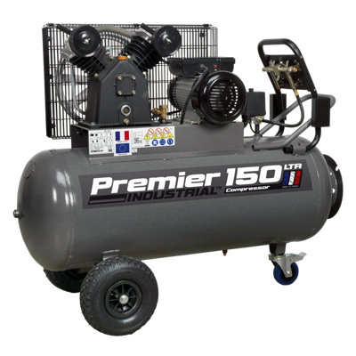 Sealey Air Compressor 150L Belt Drive 3hp With Front Control Panel SAC3153B - 3
