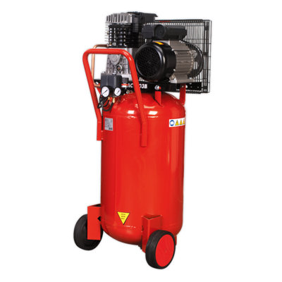 Sealey Air Compressor 90L Belt Drive Vertical 3hp 145psi 10 Bar Red SAC1903B - 6
