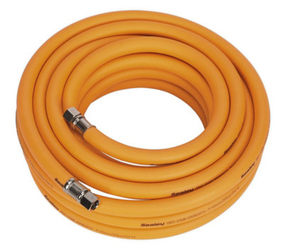 Sealey Air Hose 10m x 10mm Hybrid High-Visibility with 1/4"BSP Unions