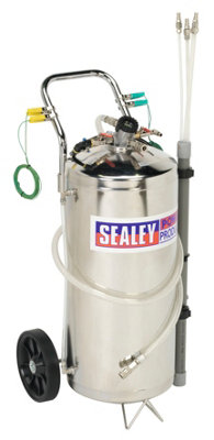 Sealey Air Operated Fuel Drainer 40L Stainless Steel TP200S