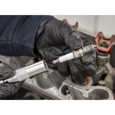 Sealey AK6575 Spark Plug Socket with Universal Joint & Extension 3/8"Sq Drive 12-Point 14mm