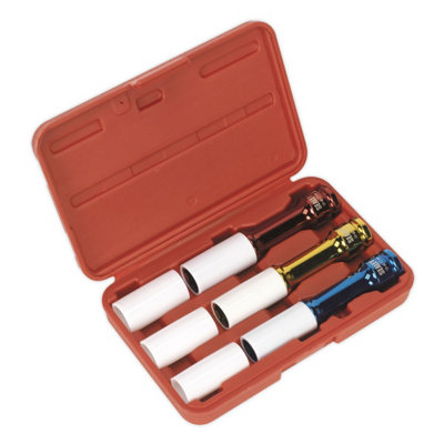 Sealey Alloy Wheel Long Reach Impact Socket Set 3pc 1/2"Sq Drive SX031D