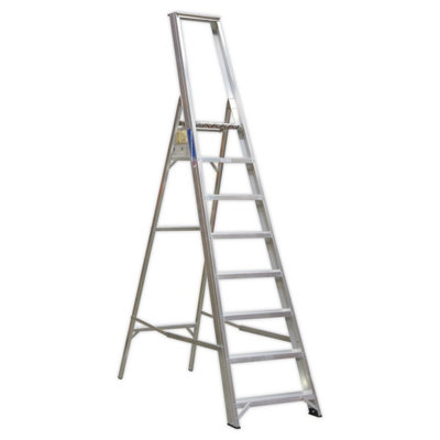 Sealey Aluminium Step Ladder 8-Tread Industrial BS 2037/1 AXL8