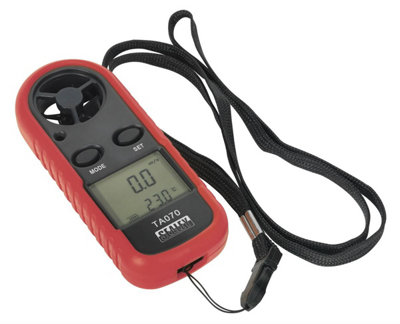 Sealey Anemometer With Beaufort Scale 24mm High Back-Lit LCD Screen TA070