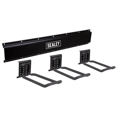 Sealey APHKIT7 Wall Mounting Storage Rail with 3 Closed End Hooks