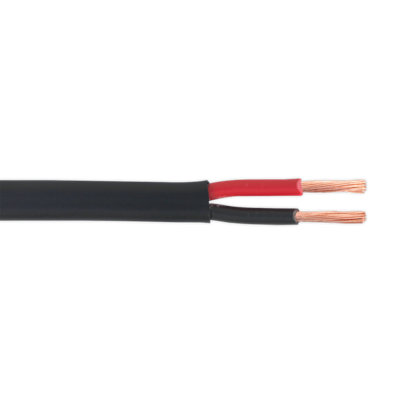 Sealey Automotive Cable Thick Wall Flat Twin 2 x 2mm² 28/0.30mm 30m Black
