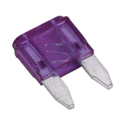 Sealey Automotive Mini Fuse Blade Electrical 3A 50 Pieces Car Van Purple MBF350