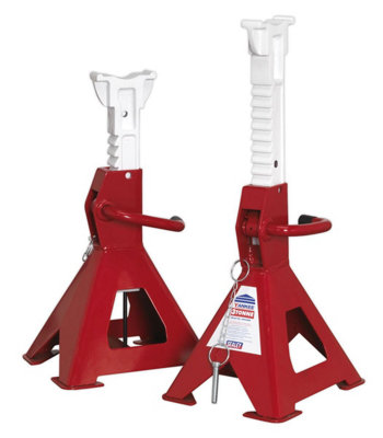 Sealey Axle Stands (Pair) 3tonne Capacity per Stand Auto Rise Ratchet AAS3000