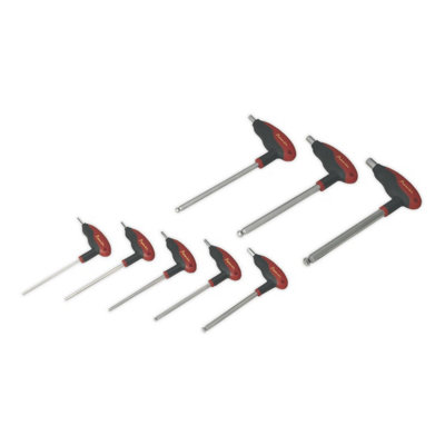 Sealey Ball-End Hex Key Set 8pc T-Handle Metric AK7144