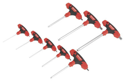 Sealey Ball-End Hex Key Set 8pc T-Handle Metric AK7144