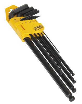 Sealey Ball-End Hex Key Set 9pc Extra-Long Metric S01094