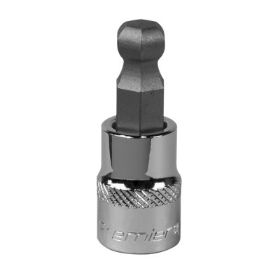 Sealey Ball-End Hex Socket Bit 10mm 3/8" Square Drive Chrome Plated Tool SBBH008
