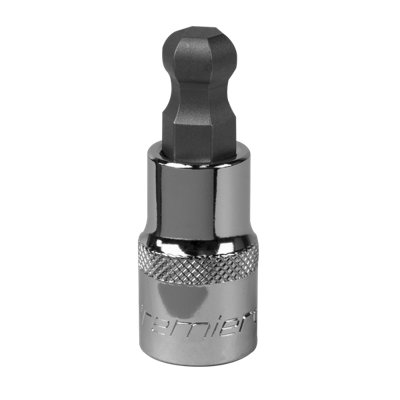 Sealey Ball-End Hex Socket Bit 12mm 1/2" Square Drive Chrome Plated Tool SBBH010