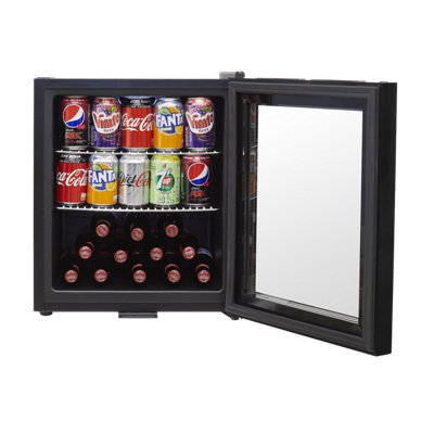 Sealey Baridi 50L Table Top Drinks Mini Fridge 3-10C Light Black Glass DH12