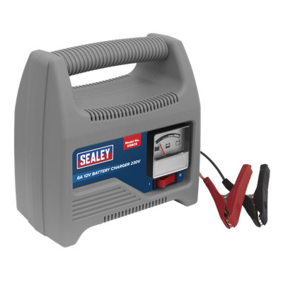 Sealey Battery Charger Composite Housing With Carry Handle 12V 6A 230V DSBC6