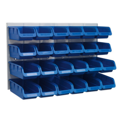 Sealey Bin & Panel Combination Shockproof Polymer 24 Bins - Blue TPS131