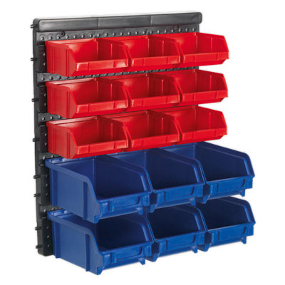 Sealey Bin Storage System Wall Mounting 15 Bins Shockproof Polymer TPS1569WM