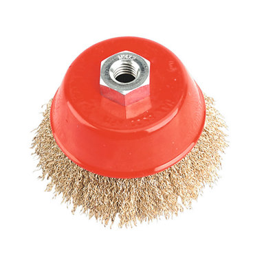 Sealey Brassed Steel Cup Brush For Power Tools 100mm M14 x 2mm 8500 RPM CBC100