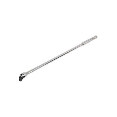 750mm 1/2 Square Drive Breaker Bar with Flexi Knuckle Heavy-Duty Chrome Vanadium Steel Silver