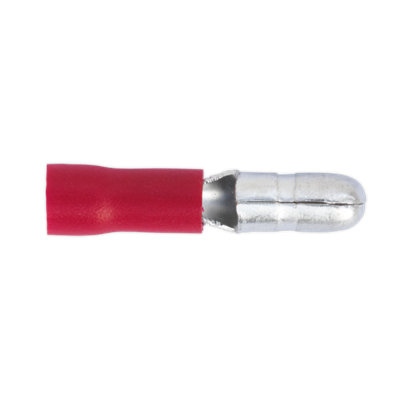 Sealey Bullet Terminal 4mm Male Electrical Red 22-18 AWG Connector 100PK RT11