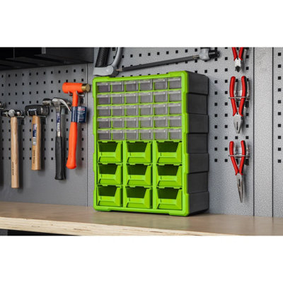 Sealey Cabinet Box 39 Drawer - Hi-Vis Green/Black APDC39HV