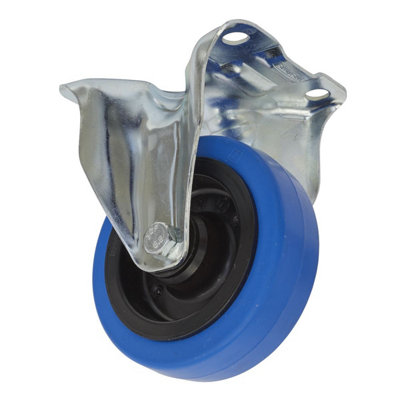 Sealey Castor Wheel 100mm Plate Fixed 160kg Load Capacity Elastic SCW3100FP