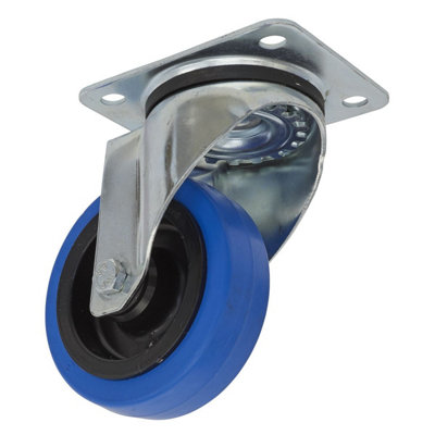 Sealey Castor Wheel 100mm Plate Swivel 160kg Load Capacity Elastic SCW3100SP