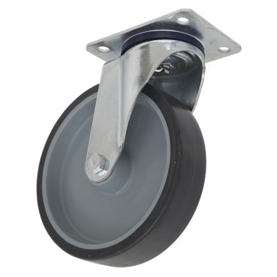 Sealey Castor Wheel 100mm Plate Swivel 90kg Load Thermoplastic SCW2100SPEM