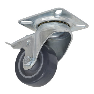 Sealey Castor Wheel 50mm Plate Swivel With Total Lock 40kg Load SCW250SPL