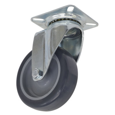 Sealey Castor Wheel 75mm Plate Swivel 60kg Load Capacity Polypropylene SCW275SP