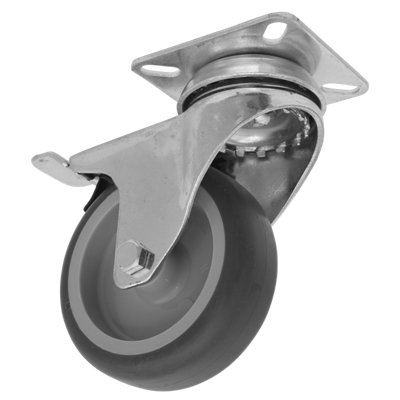 Sealey Castor Wheel 75mm Plate Swivel With Total Lock 60kg Load SCW275SPLEM