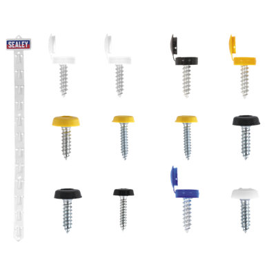 Sealey Clip Strip Deal - Mixed Numberplate Screws With 12 Clips Assorted NPSSET