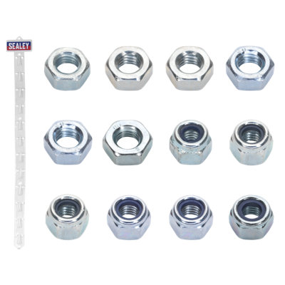 Sealey Clip Strip Deal - Mixed Nuts Set 100 Pieces Steel Nuts Locknuts ...