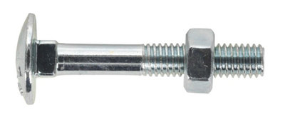 Sealey Coach Bolt & Nut DON 603 - M6 x 40mm Zinc Pack of 100 CBN640