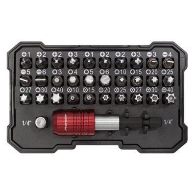 Sealey Colour-Coded Bit Set 32 Pieces Satin Chrome Plated Finish AK2110