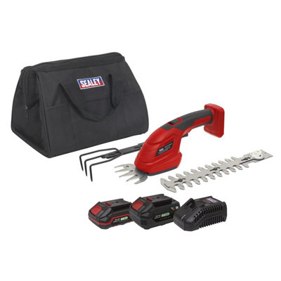 Sealey Cordless 3-in-1 Garden Tool Kit 20V SV20 2 Batteries 2Ah 4Ah CP20VGT3KIT