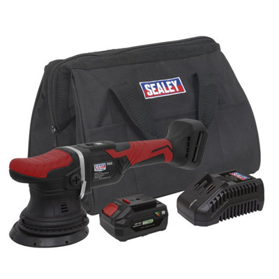 Sealey Cordless Orbital Polisher Kit 20V 2100-5000rpm 125mm Red/Black CP20VOPKIT