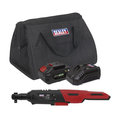 Sealey Cordless Ratchet Wrench Kit 3/8"Sq Drive 60Nm 20V 4Ah SV20 Series CP20VRWKIT1
