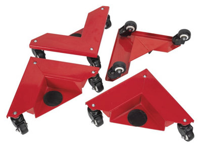 Sealey Corner Transport Dollies Set of 4 - 150kg Capacity CM4