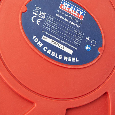 Sealey CRM101 Cable Reel System Retractable 10m 1 x 230V Socket