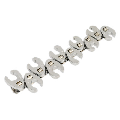Sealey Crows Foot Wrench Set 10 Pcs Flare Nut 3/8" Chrome Vanadium Steel S0845