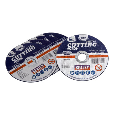 Sealey Cutting Disc For Power Tools 100 x 1.2mm 16mm Bore Pack Of 5 PTC/100CET5