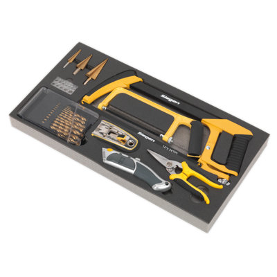 Sealey Cutting & Drilling Set With Tool Tray 28 Pieces Yellow/Black S01133 - 3