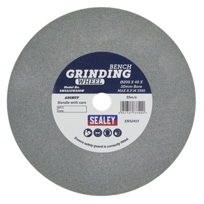 Sealey Diameter 200mm Wet Stone Wheel Replacement For SM521 130 RPM Grey SM521GW200W