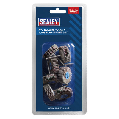 Sealey Diameter 30mm Rotary Tool Flap Wheel Surface Set 60 Grit x4 & 80 Grit x3 RTA7FW - 3