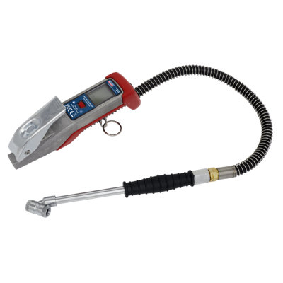 Sealey Digital Tyre Inflator 0.5m Flexible Hose With Push-On Connector SA374