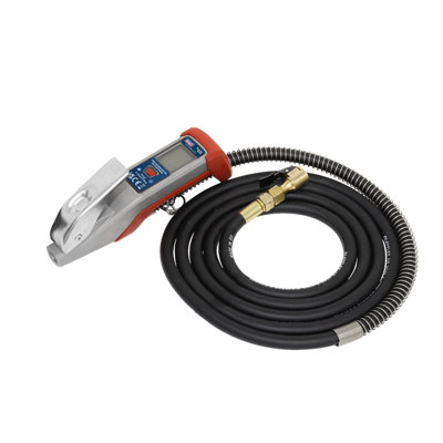 Sealey Digital Tyre Inflator 2.7m Flexible Hose With Clip-On Connector SA375