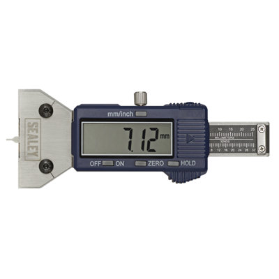 Sealey Digital Tyre Tread Depth Gauge Pin Tip 11mm Digits In LCD ...